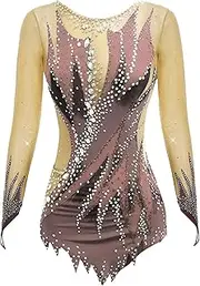 [Zagitova] Ice Figure Skating Dress for Girls Patchwork Women Team Competition Dance Practise Clothing Shiny Rhinestone