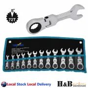 12 Pcs Trade Grade Flex Stubby Ratchet Gear Wrench Spanner Set CR-V 8 -19mm