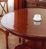 Clear Round Table Cover,Round Plastic Table Protector, Waterproof Tablecloth,Circle Table Top Protector for Coffee Table, Dining Room Table (2.0mm Thick,63 inch Diameter)