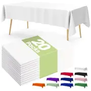 Plastic Table Cloth Disposable 20 Pack, 54 x 108 Inch Table Cloths, Party, Pi...