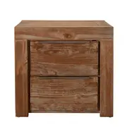 [Sleeping Giant] Hobart Bedside Table Rustic Brown - 2 Drawer