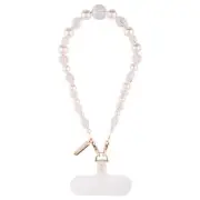 Case-Mate Crystal Pearl Beaded Wristlet Strap Holder For Universal Mobile Phones
