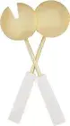 Mud Pie Gold Salad Servers Set, 11", WHITE