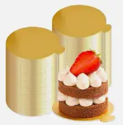 200 Pcs Mini Cake Boards Round Golden Mousse 3" Cake Boards Mini Cake Bases
