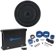 Kicker 52CVT122 CVT12 COMPVT 12" 900w Subwoofer+Mono Amplifier+Amp Kit CVT122