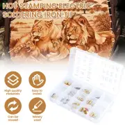55Pcs Wood Burning Tips Kit with Alphabet Number Stencil Brass Pyrography le/b