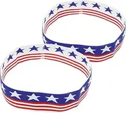 [FRCOLOR] 2Pcs Women Yoga Headband Elastic Sweat Absorbing Wide Headbands for Running Gym and Outdoor Activities Comfortable Non Slip Design with Decorative Flag Pattern