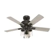 Hunter 44" Hartland Ceiling Fan with LED Light & Pull Chain Industrial Farmhouse