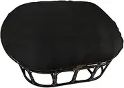 Double Papasan Chair Cushion Covers Only,Large Hanging Egg Hammock Chair Cushion Slipcover,Waterproof Removable Zippered Papasan Chair Cushion Cover,for Bedroom,Living Room-Black||170x120cm