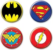 [Ata-Boy] DC Comics Originals Justice League Logos Set of 4 1.25" Collectible Buttons