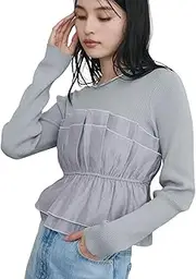 [VIS] Bis Knit Pullover, Washable, Light Knit Bustier Docking Pullover, Women's