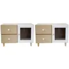 2PK LVD MDF/Glass Drawer Display Scandi Low Home Storage Decor/Organiser 30x21cm