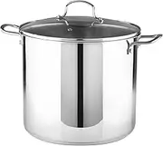 Bergner - Essentials - 20 Qt Stainless Steel Stock Pot with Vented Tempered Glass Lid - 20 Quart Pot for Big Batch Cooking - Induction Safe Cookware - Suitable for All Stove Types