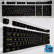 104Pcs Black Yellow Full Size Key PBT Double Shot Keycaps Mechanical Keyboard
