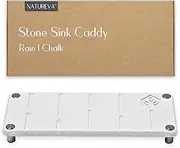 Natureva Home - Stone Sink Caddy | Fast Drying Diatomite Tray for Kitchen & Bathroom Sink Counter | Soap Dish Holder, Decor & Vanity Mat | Quick Dry Diatomaceous Earth | Design Rain | Colour Chalk