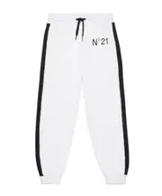 Nº21 Kids Logo Printed Fleece Jogger Pants 14Y,12Y,10Y WHITE