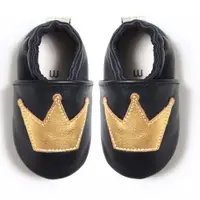 在飛比找ETMall東森購物網優惠-【BABY:MAMI】真皮手工寶寶學步鞋 (#39 金色皇冠