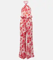 [Poupette St Barth] Poupette St Barth Isabelle floral jumpsuit AU 14 red