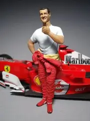 1/18 FIGURE MICHAEL SCHUMACHER VROOM PAINTED HOT WHEELS MATTEL MINICHAMPS