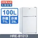 【HERAN 禾聯】100L新一級能效雙門電冰箱 HRE-B1013