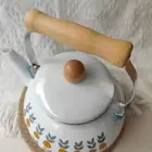 Enamel Tea Kettle Porcelain Tea Pot 2.5L Stylish Water Milk Warmer Water Kettle