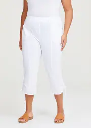 [Virtuelle] Taking Shape Castaway Cargo 3 / 4 Pant Size 22 in White, Castaway & Viscose - Plus Size Women's Bottoms White