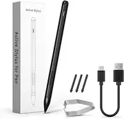 Stylus Pen for Microsoft Surface Pro 11/10/9/8/7/6/5/4/3/X Surface Laptop/Book/Surface Go3 Go2, 4096 Tilt Pressure, Magnetic Attachment, USB-C Fast Charging, Palm Rejection Function. (Black)