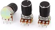 Aexit 3 (Potentiometer) Pcs B5K 5K Ohm 13mm Rotating Shaft 3 Terminals Audio Single Linear Taper (20ry31qf635) Potentiometer Pot