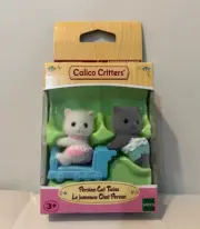 Calico Critters EPOCH Persian Cat Twins Le Jumeaux Chat Persan Playset NEW NIB
