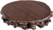 Display Stand Pedestal 13/14CM Diameter Wood Carving Oval Stand Base Flower Vase Stone Teapot Buddha Home Decoration Ornaments Potted Plant Bonsai Base Bonsai Pedestal (Size : B)