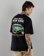 [Forty Seven] Forty Seven Men's New York Yankees Vintage Stadium T-Shirt in Black Size XL XL Black