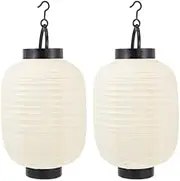2 Pcs Folding Lantern Paper Japanese Lanterns Traditional Japanese Hanging Lanterns Foldable Lanterns Japanese Lantern with Light 15c Metal Without China