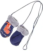 [JEWEDECO] Children's Dinosaur Gloves Thickened Gloves Compact Warm Gloves Ski Gloves Winter Full Finger Gloves Snow Warm Gloves Glove Mittens Winter Supply Green Plush