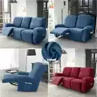 1 2 3 Seater Velvet Recliner Chair Cover Elastic Split All-inclusive Sofa Covers