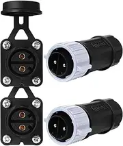 2 Pin 50Amp Trolling Motor Plug Receptacle Set, 12/24/36/48 Volt Marine Boat Power Waterproof IP67 Connector Boat Plug for Motors, Compatible with 6/8 AWG Wire White 2 Pack
