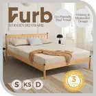 Furb Bed Frame Double King Single Pine Wooden Mattress Platform Base for Kids