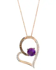 Le Vian 14K Rose Gold 1.50 ct. tw. Diamond & Amethyst Pendant Necklace