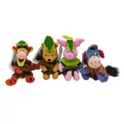Disney Winnie The Pooh Robin Hood Pooh Piglet Tigger Eeyore 8" Bean Bag Plush
