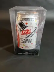 DIET COKE 'Celebrating 10 Years Of Great Taste' 1992 Display Can By BCM incased