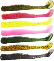 LLEIIshen 10pcs/lot jig wobblers Soft Lure 8cm 3g Shrimp Smell Contain Salt Bait Silicone Spiral Worm Fishing Lures bass Fishing Tackle/1818