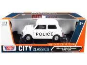 1961-1967 Morris Mini Cooper RHD Police White 1/18 Diecast Model Car Motormax