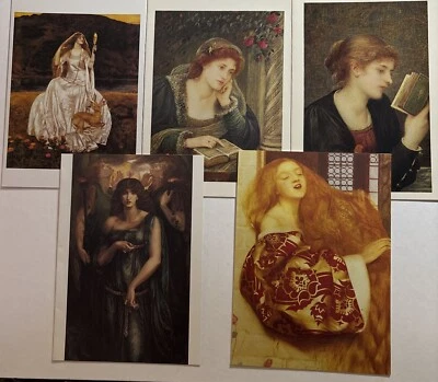 5 VTG Classic Painting BLANK Greeting Cards Various Artists 19th Century #3D