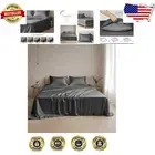 4-Piece King Size Tencel Sheets Set - Deep Pocket & Breathable in Charcoal Grey