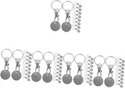 5sets Shopping Trolley Token Key Rings Portable Keychain Removers for Shopping Carts Practical Key Ring Decor for Easy Access for Families Friends 10pcs*5