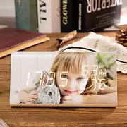 Personalized Photo Wooden Triangle Clock Custom Best Gift for Mom, Custom Message LED Alarm Clock, Stylish Home Decor, Ideal Valentine's Day, Birthday, Anniver
