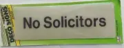 HY NO SOLICITORS Decorative Self Adhesive Door Sign Wall Plaque D-0 sizes 9x3in