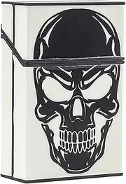[Generic] Cigarettes Pocket Holder - luminoous Cigarettes Case Carrying Box | luminoous Skull Pattern Case | Holds Up to 20 Cigarettes | Well-Sealed Waterproof ABS, Storage Case