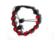 Tranquility Friendship bracelet with Red Glass Pearl Beads