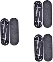 minkissy 3sets Stainless Steel Eyebrow Trimmer Nose Hair Scissors Safe Rounded Tip Design for Precise Hair Removal for Eyebrow Shaping 2pcs*3