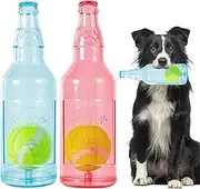 YOOGAO Pet Dog Toy, Dog Retriever Toy, Floating Squeaky Dog Toy, Interactive Fetch Toy for Play and Training, Bottle Shape with Tennis Ball Inside (Large X2)